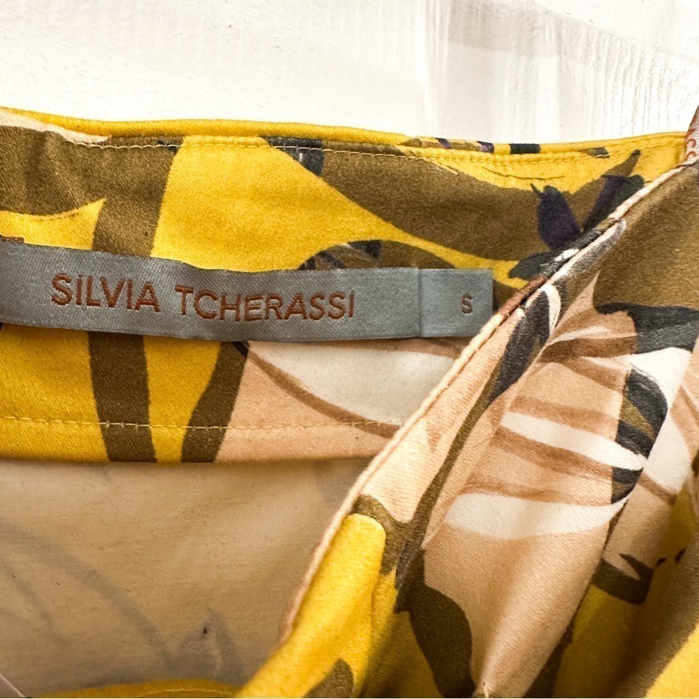 Silvia Tcherassi Guzmania Skirt Botanical Yellow Floral Ruffle sz Small - Picture 5 of 6